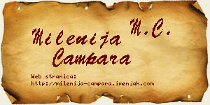 Milenija Čampara vizit kartica